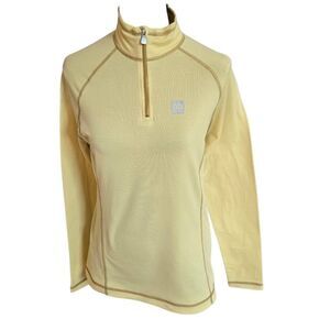 66° North Iceland Womens Grettir 1/4 Zip Long Sleeve Pullover Top Yellow Large